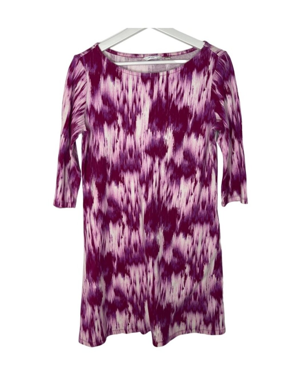 Liz Claiborne Womens Small Purple White Tie Dye Tunic Mini Dress